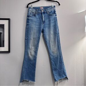 MOTHER The Insider Crop Step Fray Denim